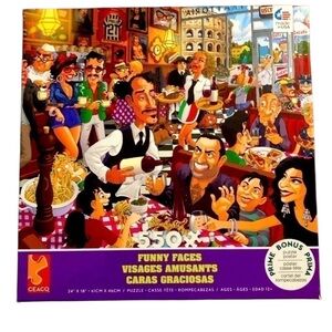 FACES FUNNY 550 puzzle complete in preowned good condition restaurant‎ friends